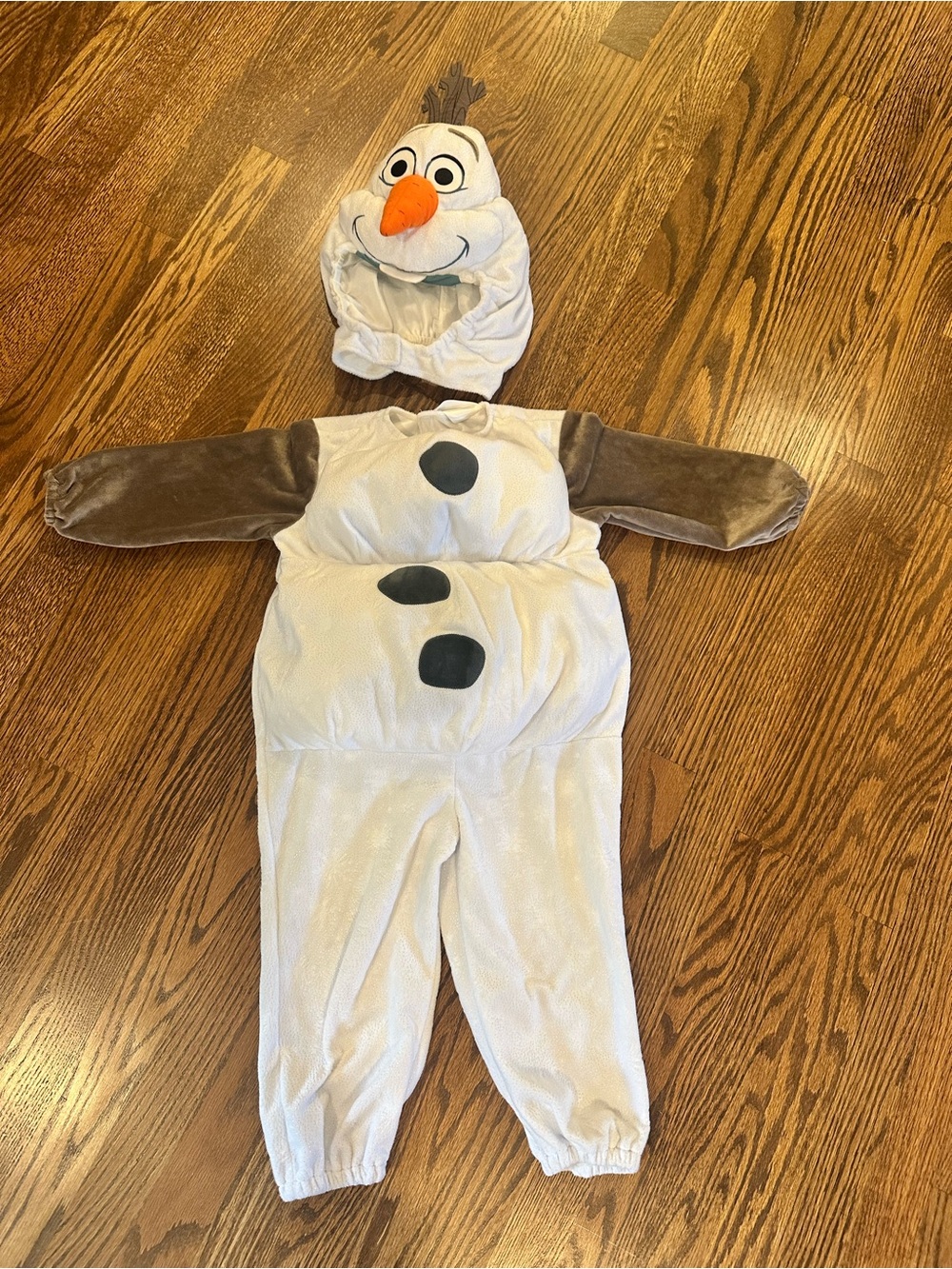 Disney Olaf White and Brown Plush One-Piece Bodysuit